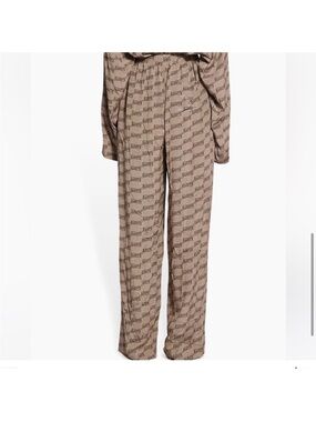 Monogram straight Leg Pants - Taupe